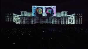 Бухарестский Дворец Парламента с архитектурным 3D mapping