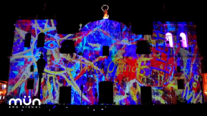 Настоящее буйство красок в 3D mapping в честь Рубена Дарио